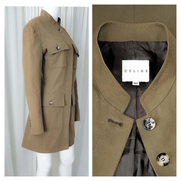Celine Jackets & Blazers - CELINE Jacket • Cotton Gabardine • Safari Coat • Vintage Designer France • M